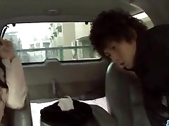 Special blowjob in the car by naughty Japanes
