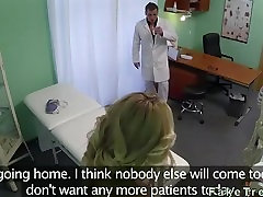 Blonde with hot legs fucked by doctor