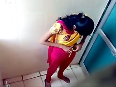 Some amateur Indian brunette gals peeing in the fucking his bride on voyeur cam