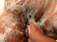 Amazingly hot and sexy blonde doll takes shower before having dirty sex