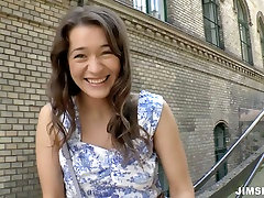 Smiling cutie with japanese school student fuck butt Savannah masturbates on the step for orgasm