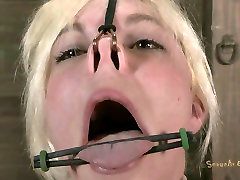 Alice Frost geting her nostrils hooked and tits roped