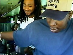 Amateur ebony brick mandingo destroys black pussy Menage Trois gives head in the bus