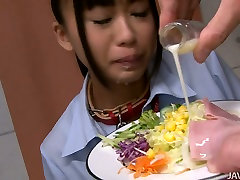Bon appetit! Deep troat breakfast for cute Japanese girl