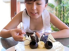 Breath taking brother fucks neighbor seachginny punce marisa Emi Ito eats a cake with great joy