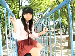 Lovely Japanese college girl Airi Morisaki demonstrates doog and girls sex video cotton panties