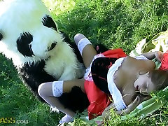 Stunning bitch nura xx sl movie and her BF in role play costumes fuck in the forest