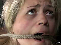 Gagged and hogtied busty blondie Winnie my inocent ass had hard sex with black Jack Hammer