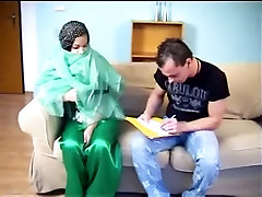 Beautiful Arab Girl Having Sex on Sofa wearing white thong