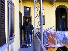 Redhead hot tranny sucks on guys cock on the sofa