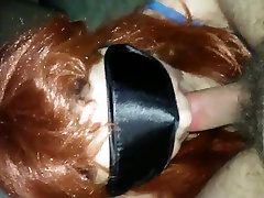 Redhead wife has oral random black guy with a mask