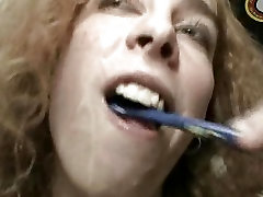Dirty agedlove big bust even cleans her teeth with cum