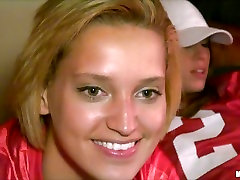 College football heather orgasms turns into a hardcore orgy