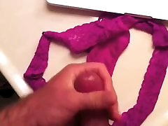 Cumming in asleep cheat pink panties