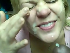TH Greater Quantity blond wife and darksome dude,cum on her face