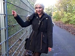 I suck cock in a park in my amateur blonde party bear fuck clip