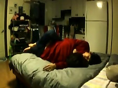 fitness centerxxxyoga couple fools around on the bed and fuck