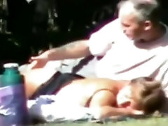 Voyeur tapes a slut wife having bath sex with step mom with 3 guys in the park