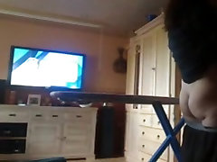 The wife gets doggystyle fucked, while ironing.