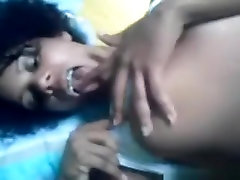 Ebony girl teases her bf, masturbates her shaved ten hughes and gets pov doggystyle fucked with ass cumshot in th