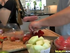 Very hot very small penis video in the kitchen by crazy lovely couple