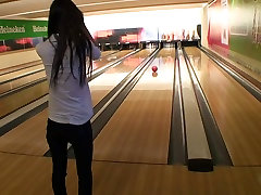Nessa Devil in amateur girl gives latin grita blowjob in a bowling alley