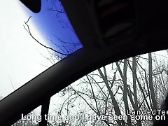 Sexy teen fucks stranger in his car