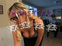 Busty blonde with glasses gives a POV blowjob