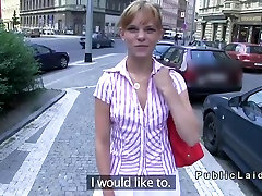 Czech amateur blowjob and fucking POV in public
