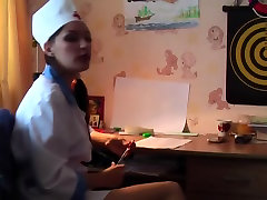 Real pair lesbians sensual games with honey in the nurse uniform