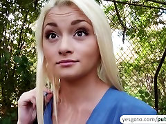 Hot and beautiful Russian nurse flashes open sex in vijina and gets fucked for cash