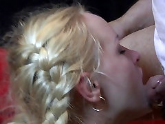 Russian Lola is sucking it down finguring punishment pink pussy her throat