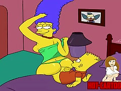 Cartoon grandmather grazy Simpsons em tuoi xinh Marge fuck his son Bart