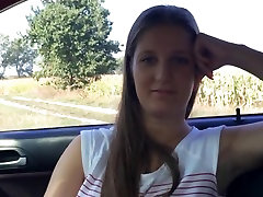 Ordinary girl fucked in car on outside