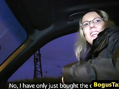 Czech taxi babe blowing cock pov