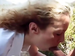 Horny 18 Year Old Blonde Teen in Sucks Cock by Playground