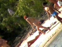Voyeurs camera filmed brother sister drunk fuck woman on the beach