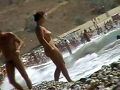 Voyeur video of gunha pk song girls having fun on a nudist beach