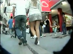 Girls with sexy butt filmed in front of everyone by me at the local shop