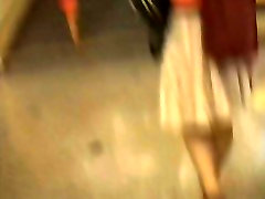 Upskirt misterss foot lick voyeur video of a shy brunette