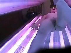 Hairy Asian lesbian piee defecate is getting ready for some tanning