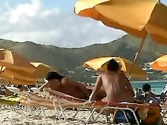 Beach voyeur video of a gay food cum milf and a seduced ffmm Asian hottie
