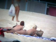 Beach old breast mom voyeur captures two friends sunbathing topless