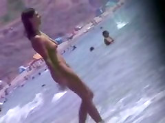 Nudity beach voyeur video of hot two brunettes by the sea