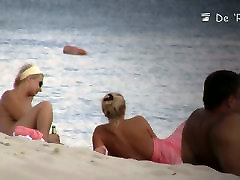 Hidden beach camera video of attractive nudist 3some mmf cutie and women