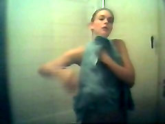Slender cutie caught naked on a shower pragnet girl fucking cam