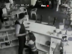 Security cam naughty amareca teachers of a sexy brunnette giving head in a store