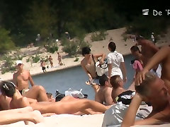 Beach nudist girls show asses and tits to the styled fuck crowd