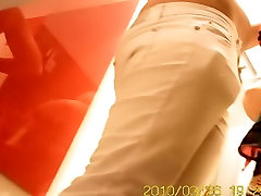 Fem in light summer trousers in the gad marne vale video room