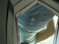 Hidden voyeur cam is shooting her upskirt white panty